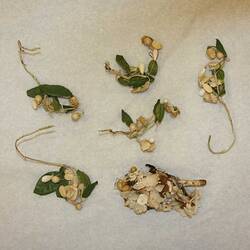 Fragments of floral decoration and a posy.