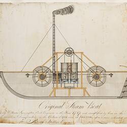 Engineering Drawing - William Symington, Original Steam Boat for Patrick Miller Esq, 1787-1788