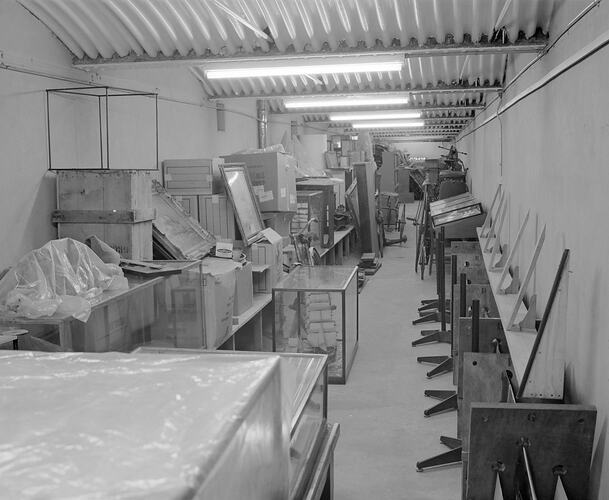 Storage area of the Science Museum, Melbourne, 1974