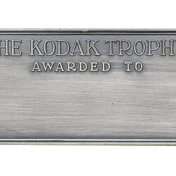 Plaque - Unnamed, Kodak Australasia Pty Ltd, 'The Kodak Trophy'