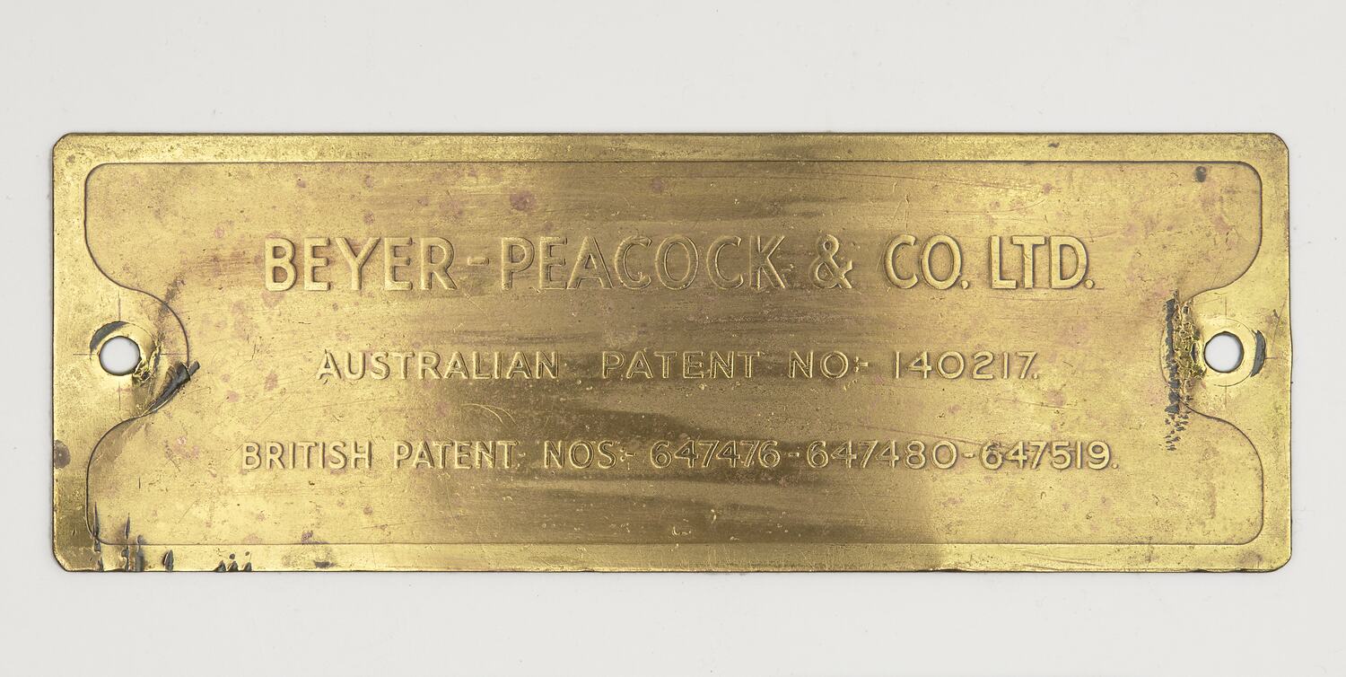 Builders Plate Beyer Peacock & Co. Ltd., Manchester