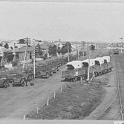 Photograph - 'Ambulances & General Service Wagons Leaving for the Sydney Forces', Sunshine, Victoria, 1915