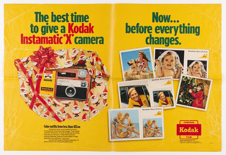 Poster - Kodak Australasia Pty Ltd, The Best Time to Give a Kodak Instamatic Camera, circa 1968