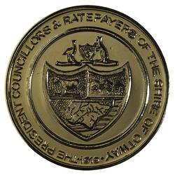 Medal - Sesquicentenary of Victoria, Shire of Otway, Otway Shire Council, Victoria, Australia, 1985