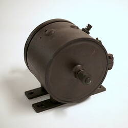 Side view of air raid siren compressor.