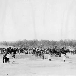 Negative - Picnic Race Meeting, Mildura Racecourse, Mildura, Victoria, circa 1910