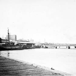 Negative - Queen's Bridge, Yarra River, Melbourne, Victoria, 1898