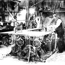 Negative - Man Inside a Workshop, Victoria, circa 1920
