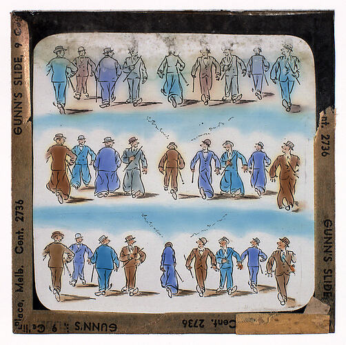 Lantern Slide - Universal Opportunity League, Three Rows of Men