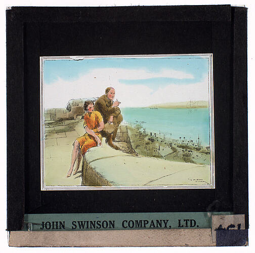 Lantern Slide - Universal Opportunity League, Man and Woman at Beach
