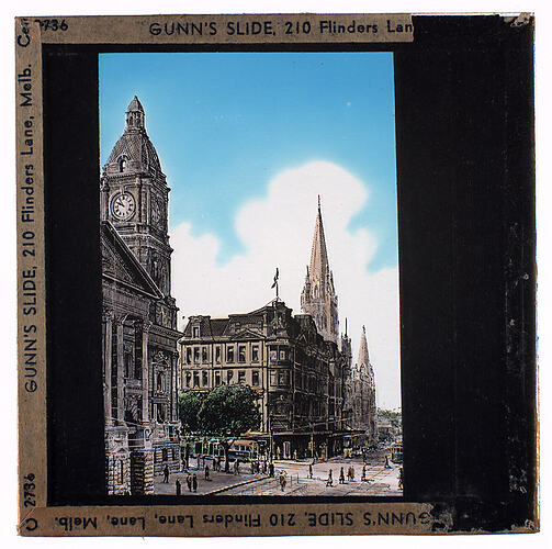 Lantern Slide - Universal Opportunity League, Melbourne Streetscape