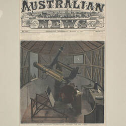 Mounted Print - At the Melbourne Observatory, Watching for the Comet, 1884