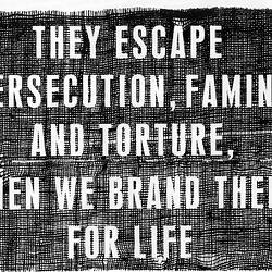 Poster - They Escape Persecution, Austcare & Refugee Council of Australia, 1991
