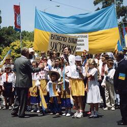 Digital Image - Ukrainian Community Rally for Ukrainian Independence, St Kilda Road, Melbourne, circa 1990