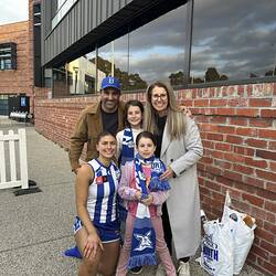 Digital Image - Layla Murphy With Her Family & Ruby Tripodi, Arden Street Football Ground, North Melbourne, 10 Sep 2023