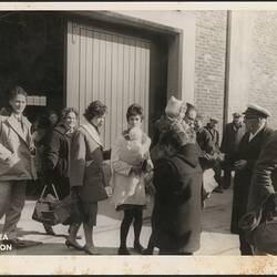 Digital Image - Halls Family Queuing to Board the MV Fairsea, Southampton, England 28 Feb 1963