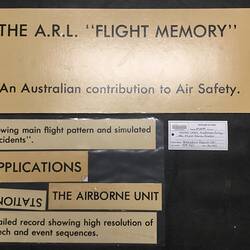 Labels - Miscellaneous, ARL Flight Memory Recorder, Aeronautical Research Laboratories, Melbourne, Australia, circa 1969