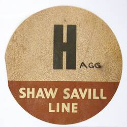 Baggage Label - Shaw Savill Line "H Acg."