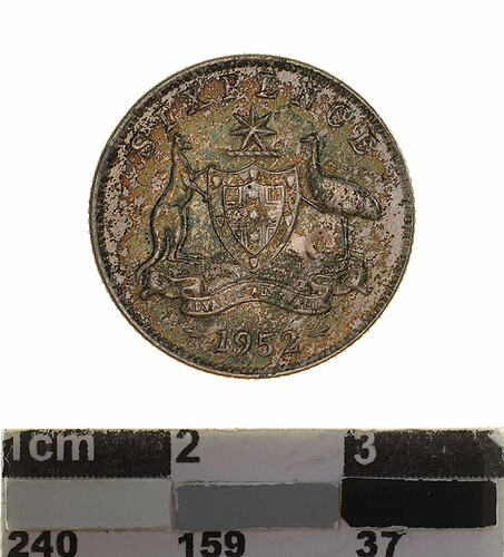 Coin - Sixpence, Australia, 1952, photographed by Museums Victoria