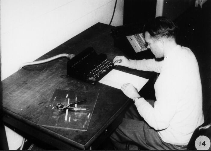 Ron Bowles at editing desk