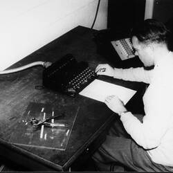 Photograph - CSIRAC Computer, Ron Bowles at Editing Desk, circa 1956