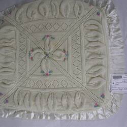 Pillowsham - Knitted, Cream Wool, circa 1950s