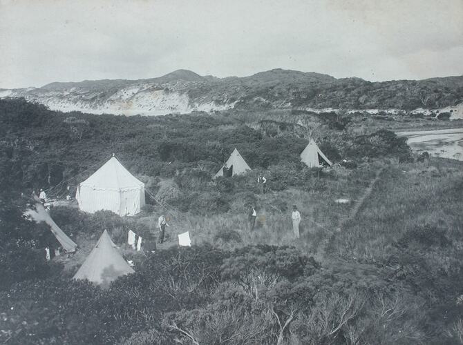 Head Quarters Camp - looking N.E. across the estuary of the Rivulet