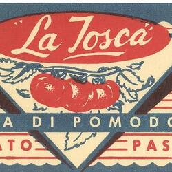 Food Label - La Tosca Salsa Di Pomodoro Tomato Paste, 1950s