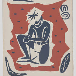 Greeting Card - Man With Tools, Blue & Red, No. A0076, circa 1954
