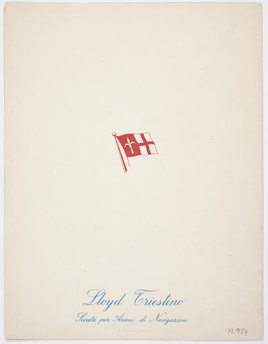 Menu - MV Australia, Lloyd Triestino Line, 28th Feb 1955