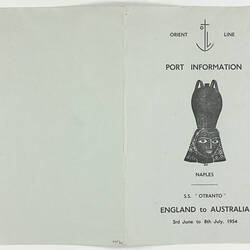 Cover of brochure about a sailing journey.