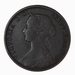 Coin - Halfpenny, Queen Victoria, Great Britain, 1865