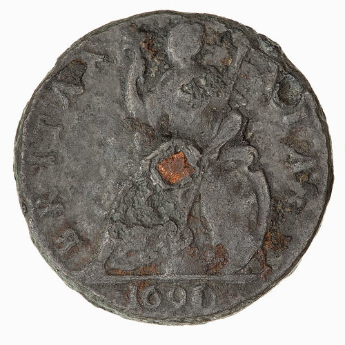 Coin - Farthing, William and Mary, Great Britain, 1690 (Reverse)