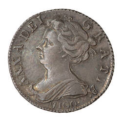 Coin - Sixpence, Queen Anne, England, Great Britain, 1703 (Obverse)