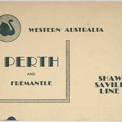 Booklet - 'Perth and Fremantle', Shaw Savill Line, circa 1960s