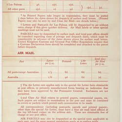 Leaflet - P&O Postal Schedule, SS Strathmore, P&O Lines, 1957