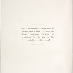 Booklet - 'Building a Home', Department of Immigration, 1959