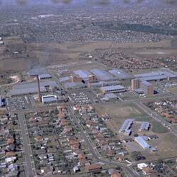 Negative - Kodak Australasia Pty Ltd, Aerial View of the Kodak Factory Complex and Suburbia, Coburg, 19