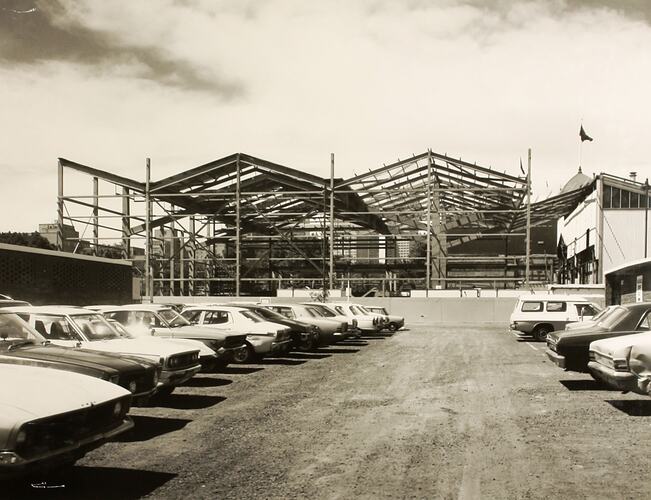Photograph - Construction of Centennial Hall from North, Exhibition Building, Melbourne, 1979