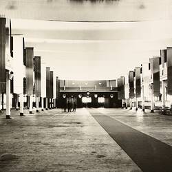 Photograph - Great Hall Decorations, Royal Visit, Exhibition Building, Melbourne, 27 Feb 1958