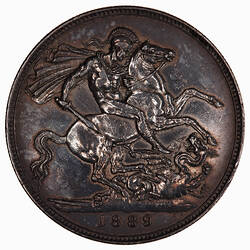 Coin - Crown, Queen Victoria, Great Britain, 1889 (Reverse)