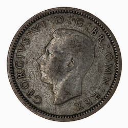 Coin - Sixpence, George VI, Great Britain, 1937 (Obverse)