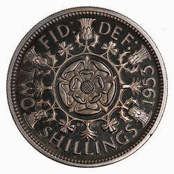 Proof Coin - Florin, Elizabeth II, Great Britain, 1953 (Reverse)