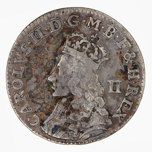 Coin - Twopence, Charles II, Great Britain, 1660-1667 (Obverse)