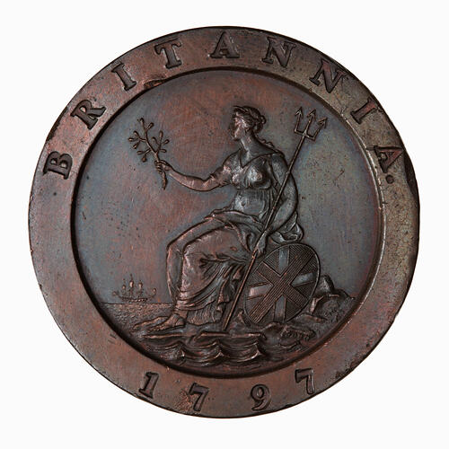 Coin - Twopence, George III, Great Britain, 1797 (Reverse)