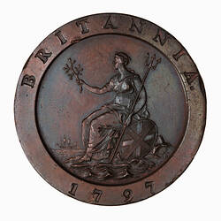 Coin - Twopence, George III, Great Britain, 1797 (Reverse)