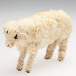 Handmade toy sheep in real wool.