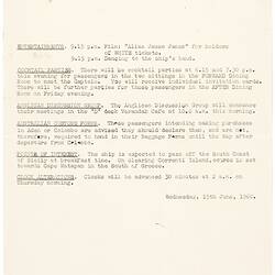 Newsletter - 'Good Morning', P&O Lines, Strathaird, 15 Jun 1960