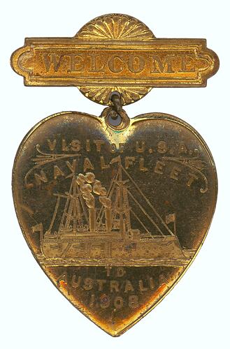 Badge - Visit of the USA Naval Fleet, Australia, 1908
