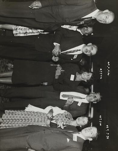 Photograph - Massey Harris Ferguson, Six Guests at the 'Show of Progress' Dealers Event, Melbourne, Victoria, 1956